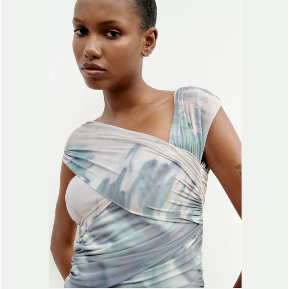 ZARA Ruched Mini Dress NWT - Picture 14 of 17